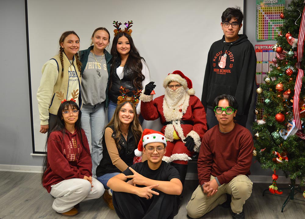 Adolescents participating in youth leadership program